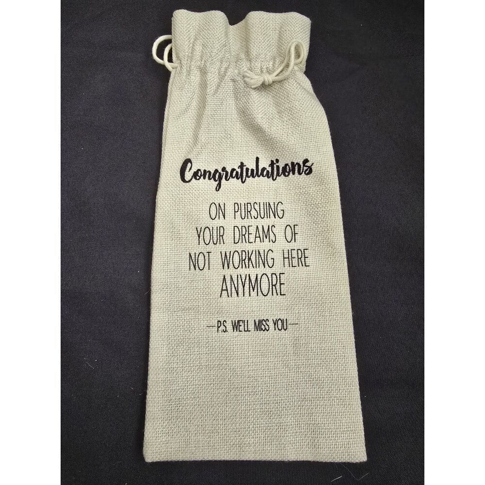 Rustic Fabric Drawstring Wine Gift Bag